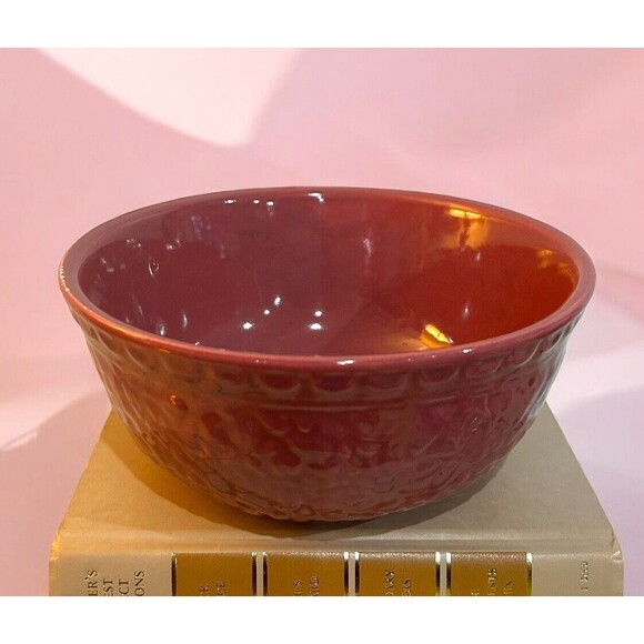 Vtg MCM Haeger Art Pottery Dark Mauve Pink Ceramic Bowl Vessel USA 69 7-1/2” - Picture 1 of 7